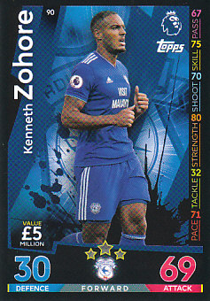 Kenneth Zohore Cardiff City 2018/19 Topps Match Attax #90